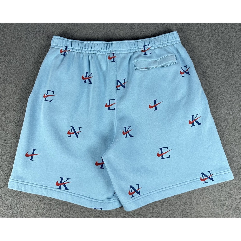 Nike Sweat Shorts XXL Blue Sportswear Club Fleece All Over Print Lounge - Picture 2 of 8